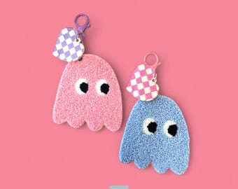Personalized Patch Ghost Keychain, Custom Embroidery Keyring