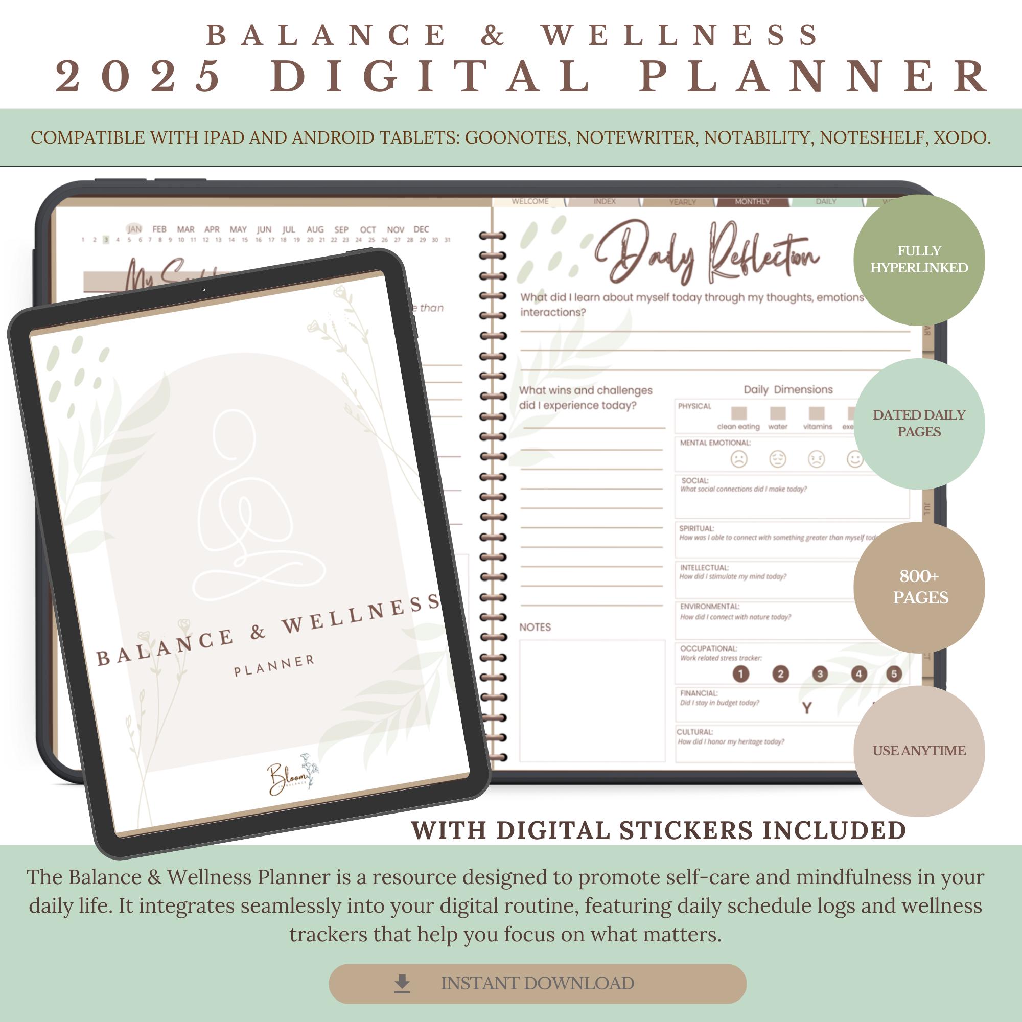 All-in-One Wellness Planner for Women Digital Self-Care and Habit Tracker Mental Health, Gratitude, and Non-Scale Victory Journal PDF