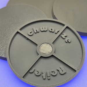 60mm Magnetic Round Bases for Miniatures, STL Printed Bases, Mini Bases, Magnetic, PLA Bases, 2mm bracing