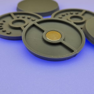 40mm Magnetic Round Bases for Miniatures, STL Printed Bases, Mini Bases, Magnetic, PLA Bases, 2mm bracing