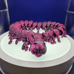Centi the Centipede, by BendyBuddies 3D Printed, 1 Color PLA, articulated cetipede, fidget, toy, 20 inches