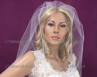 Colorete que puede utilizarse con cualquier otros velo estilo nupcial colorete para el primer beso, colorete de novia liso con la parte superior se reunieron en un peine