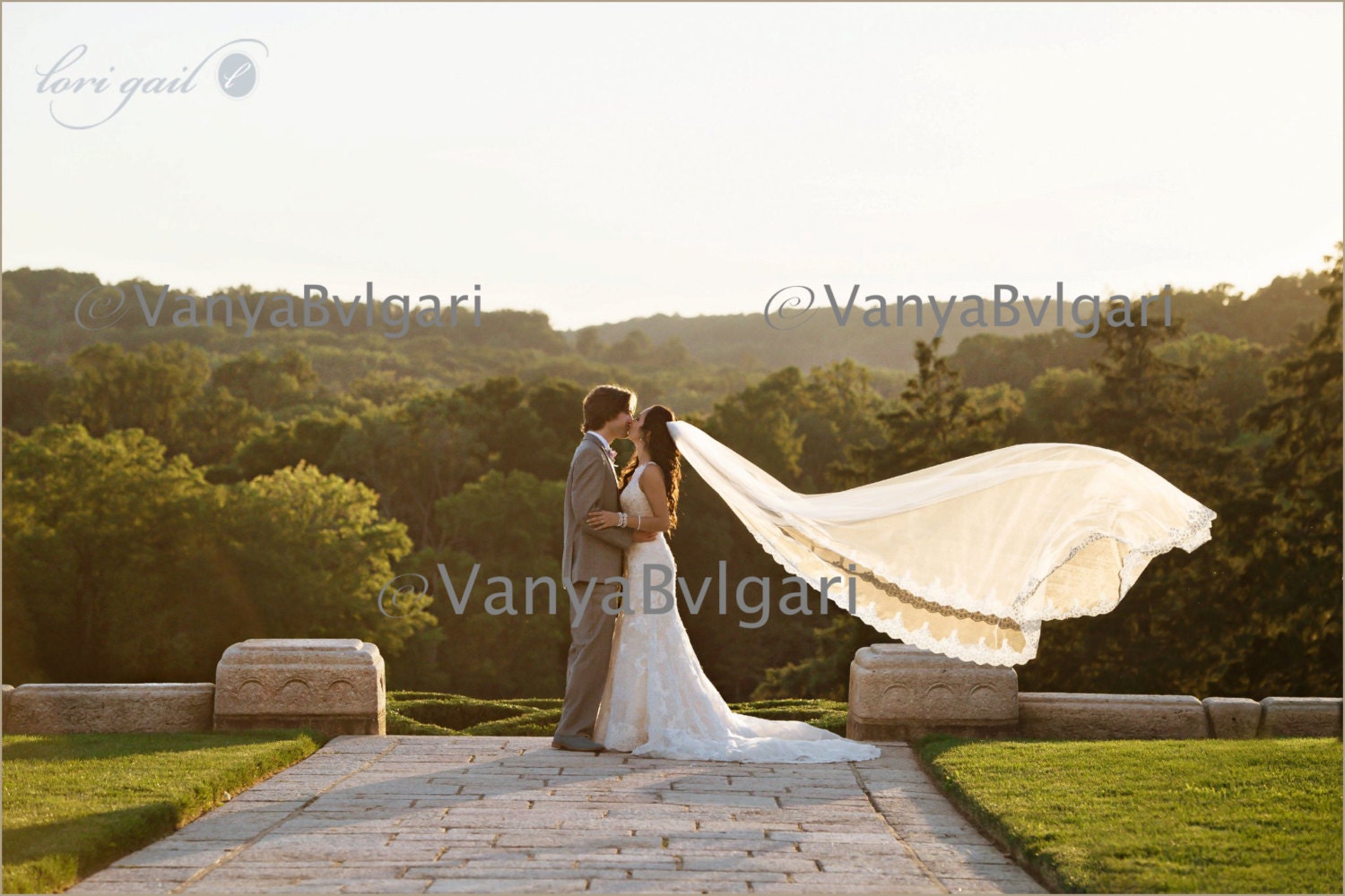 Cathedral Wedding Veil With Beaded Re-embroidered Lace on the | Etsy