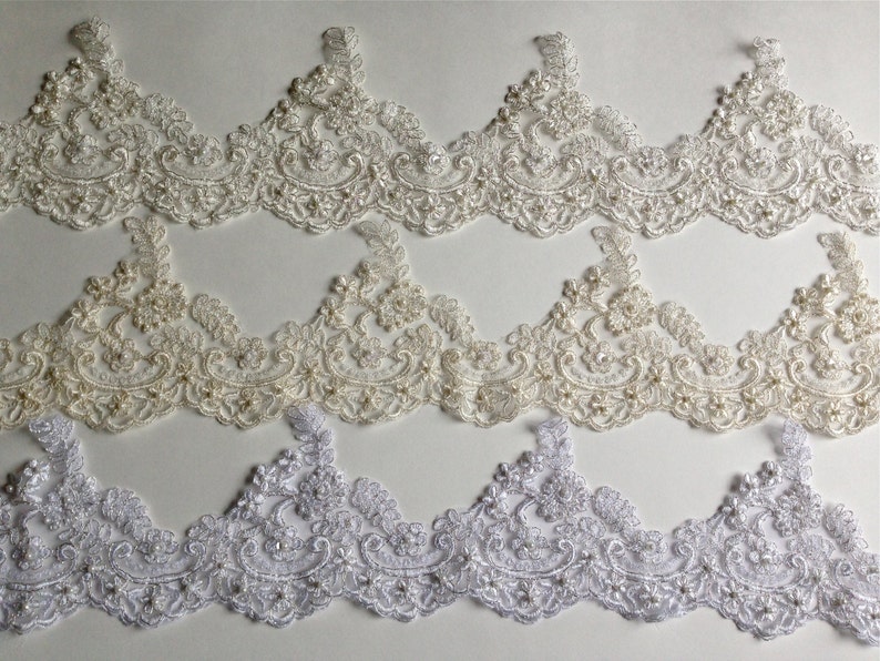 Classic Alencon lace style wedding veil bridal veil with exclusive lace edge design Cathedral veil with lace edge design with beaded lace