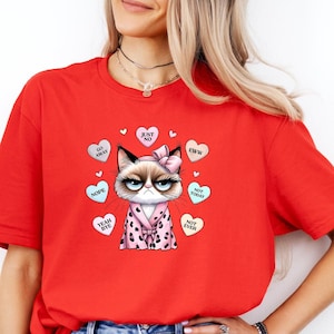 Funny Grumpy Cat Shirt, Anti-Valentine&#39;s Day Shirt, Sarcastic Valentine&#39;s Gift, Cat Lovers Shirt, Valentine&#39;s Cats Shirt, Cat Lover Shirt