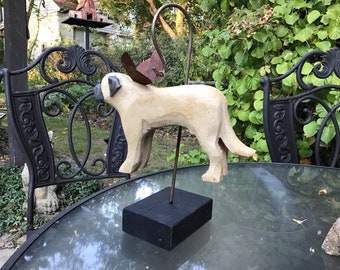 Mastiff ,carved with wing and hook for home ,garden or memorial