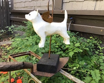Chihuahua  with wing and hook for home ,garden or memorial