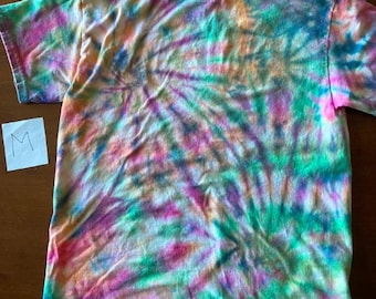 Lime Green, Orange and Yellow Spiral Tie Dye Cotton Shorts (co Max