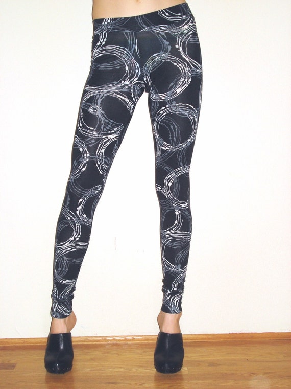 Items similar to black and white circle print legging on Etsy
