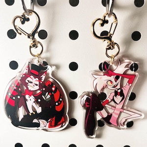 Hazbin Hotel- Husk and Angel Acrylic Keychains/Charms