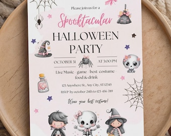 Halloween Party Invitation Template Printable Invitation Ghost Party Invite Trick or Treat Party Invitation Spooky Party Invitation