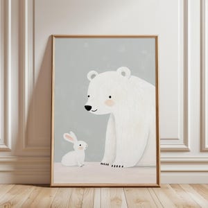 Teddy Bear Nursery Print: Whimsical Bear Hugging Art (Digital Download)