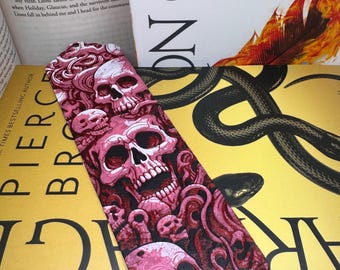 3D Printed Skull Bookmark: Gothic Book Lover Gift, Red PLA