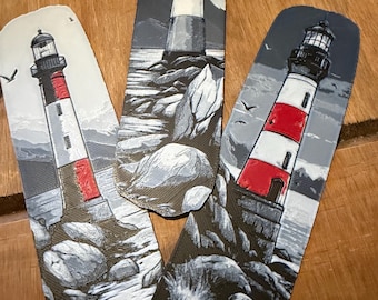 Leuchtturm Lesezeichen 3er Set | 3D gedruckte Küsten Lesezeichen | Maritimes Geschenk für Leser | Ocean Seaside Buchliebhaber