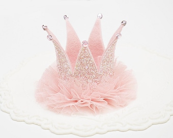 Birthday crown tiulle, 1st birthday crown for baby girl, birthday hat party, 1st birthday crown, cake smash prop, Birthday photo shoot,