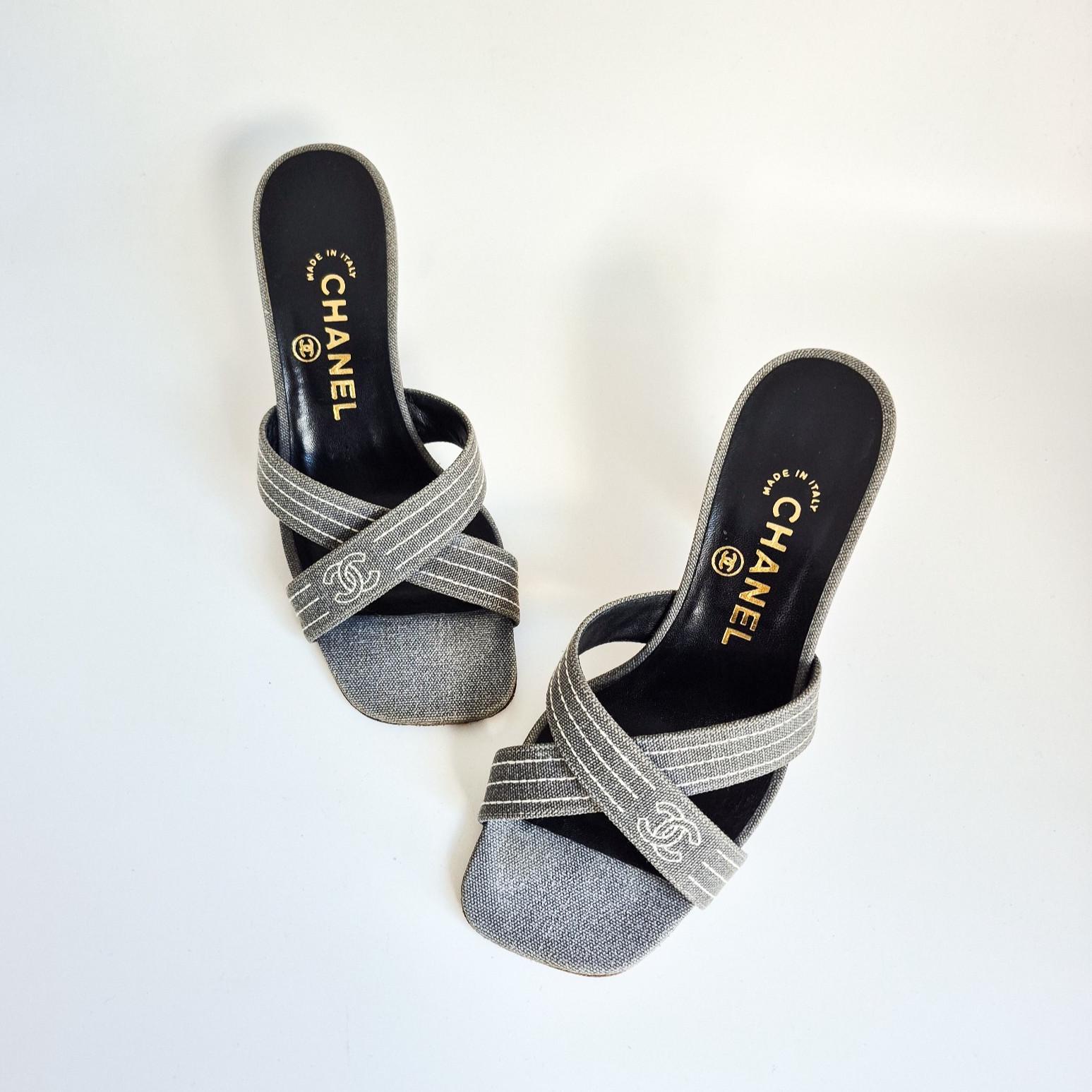 90s Sandals Chanel - Etsy