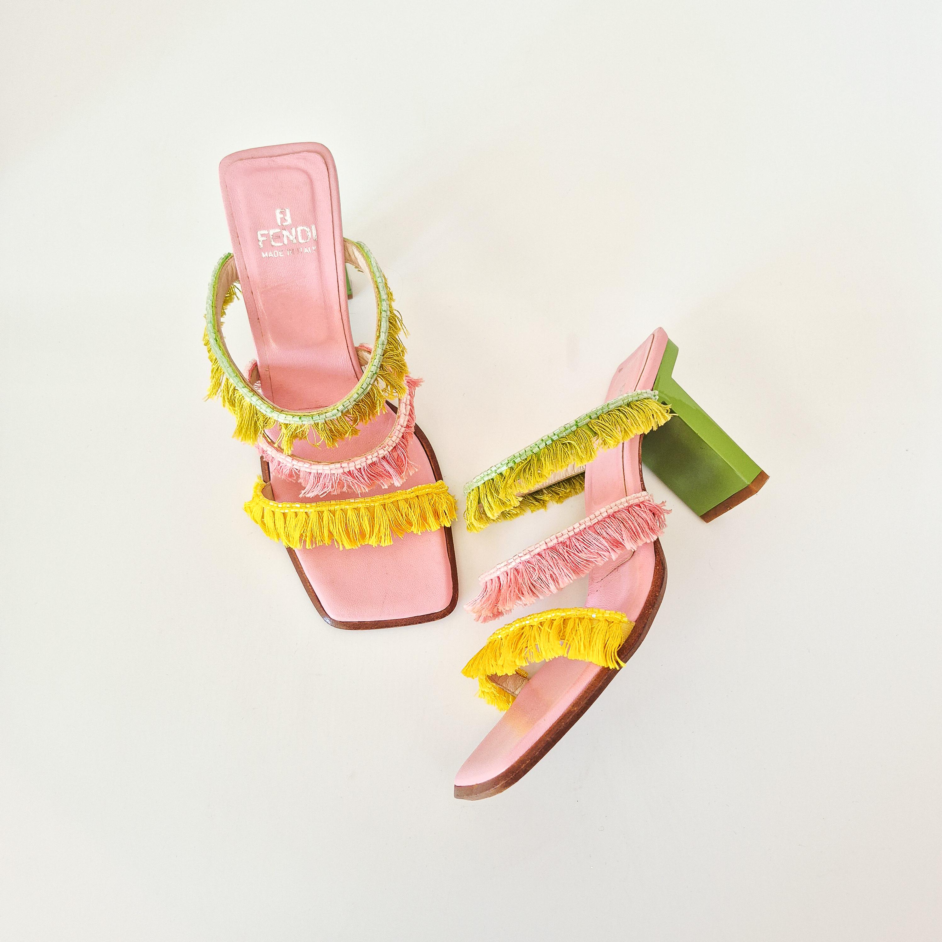 FENDI ピンクビジューサンダル 【公式通販】 FENDI ピンク サンダル