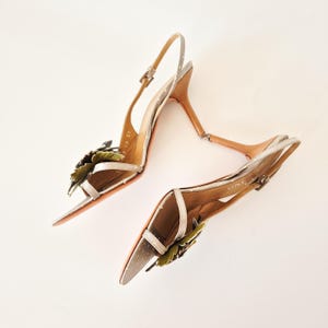 Valentino SS 2004 Slingbackklackar, Blå Prickiga Blommor, EU 37 / US 7 bild 7
