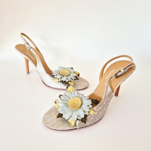 Valentino SS 2004 Slingbackklackar, Blå Prickiga Blommor, EU 37 / US 7 bild 3