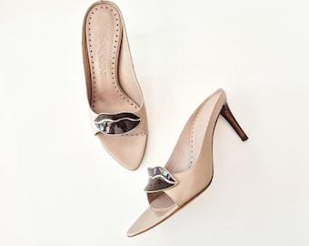 Mules vintage YSL Dali Lips, par Tom Ford PE 2003 (UE 36)