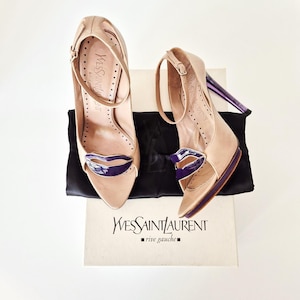 YSL Yves Saint Laurent by Tom Ford 2003 Dali Lips Ankle Strap Sandal Lucite Heels (EU 36 / US 6)