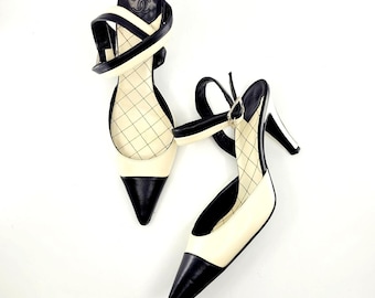 Vintage Chanel Lambskin Pointed Toe Slingback Pumps (EU 37 / US 6.5)