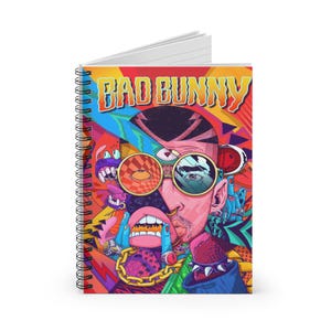 Bad Bunny Notebook - Ruled Line, Cool Slick Musician Journal, Songwriter Gift, College Ruled Notepad, Music Lover Diary, Hip Hop