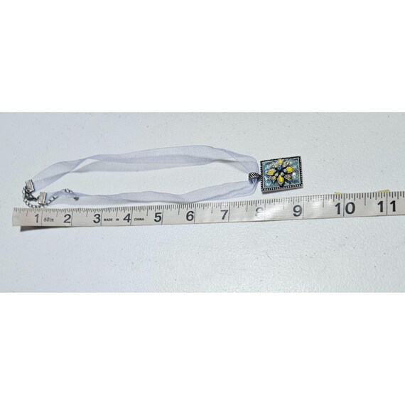 Handcrafted Rectangular Pendant Necklace Floral D… - image 5