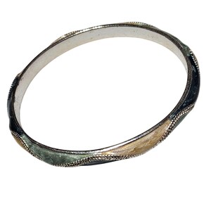 Vintage Twisted Silver Bangle - Etsy