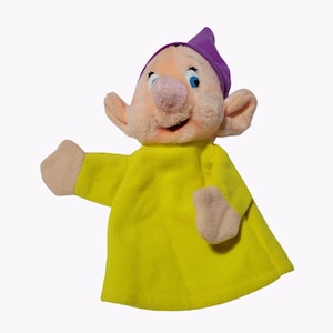 Vintage Disneyland Dopey Dwarf Hand Puppet 12 inch Plush Snow White 7 Dwarfs