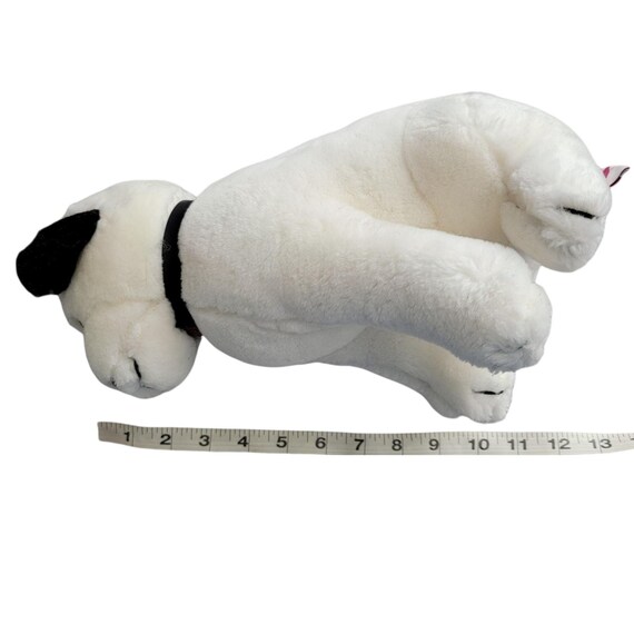 Vintage 90s Dakin RCA Nipper Dog 11 Inch Plush White Black Collar