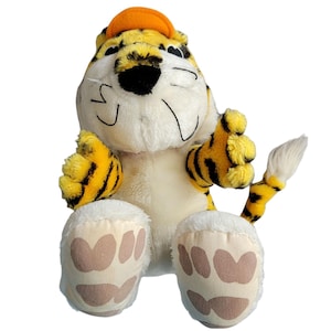 Vintage 80s Aubie Tiger 12 in Plush Auburn University Mascot Stuffed Animal Toy