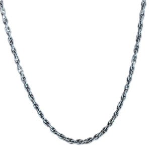 Vintage Stainless Steel Tone Rope Chain Necklace Classic Minimalist Jewelry