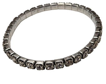 Vintage Elegant Rhinestone Stretch Tennis Bracelet Classic Fashion Jewelry Women