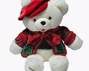 Vintage 2000 Ralph Lauren Polo White Teddy Bear Snowflake Plush