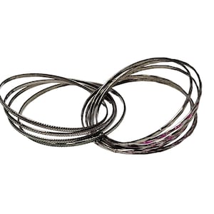 Vintage Silver Pink Bangle Bracelets Set Of 9