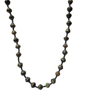 Handgefertigte Boho Perlenkette Multicolor Papierperlen Umweltfreundlicher Schmuck