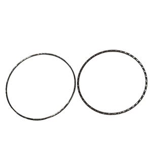 Vintage Silver Tone Etched Textured Bangle Bracelets Set of 2 Jewelry Women
