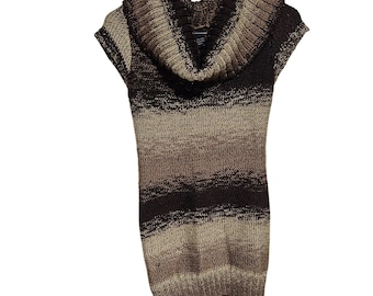 Vintage Body Central Cowl Neck Sweater Dress Size Small Brown Gradient Y2K