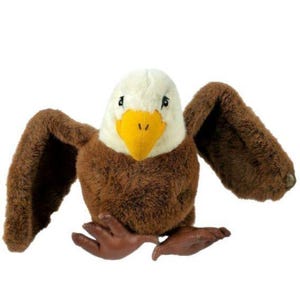 Vintage 90er Jahre Weißkopfseeadler 11 inch Plüsch Amerikanischer Vogel Realistisches Kuscheltier Spielzeug