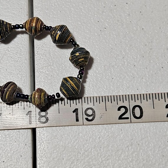 Handcrafted Paper Beaded Necklace Multicolor Beads Eco Friendly Jewelry Women View 5
