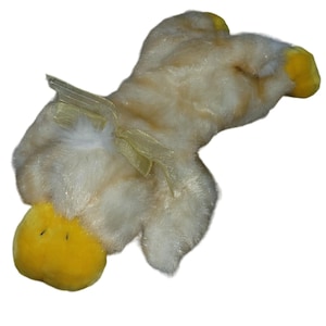 Vintage Dan Dee Duck 15 inch Plush Fuzzy Easter Spring Bird Bow Stuffed Animal Toy