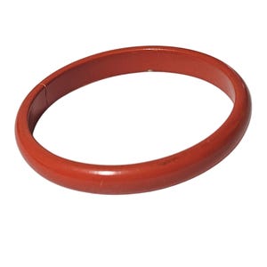 Vintage Red Bakelite Bangle Bracelet 80s 90s Retro Fashion Jewelry Women