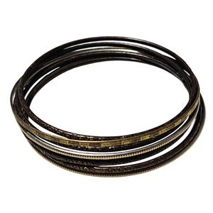 Vintage Mixed Metal Bangle Bracelet Set Of 7 Intricate Patterns Retro 80s 90s