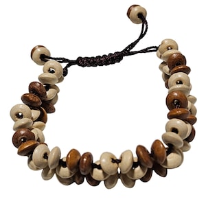 Handmade Wooden Bead Friendship Bracelet Boho Natural Fashion Jewelry Unisex