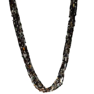 Vintage Boho Multi Strand Seed Beaded Chunky Statement Necklace Fashion Jewelry