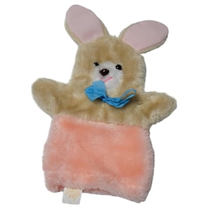 Vintage Rabbit Hand Puppet 10 inch Plush Bunny Stuffed Animal Educational Toy