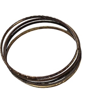 Vintage Gold Tone Bangle Bracelets Etched Design Fashion Jewelry Women Set of 4