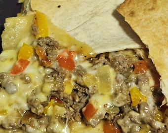 The Hungry Hippo Cafe Beefy Cheesy Sheet Pan Quesadilla Recipe Easy Budget Friendly Family Meal