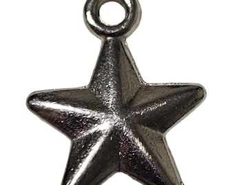 Elegant Silver Tone Star Charm Pendant for Necklace Bracelet Celestial Jewelry